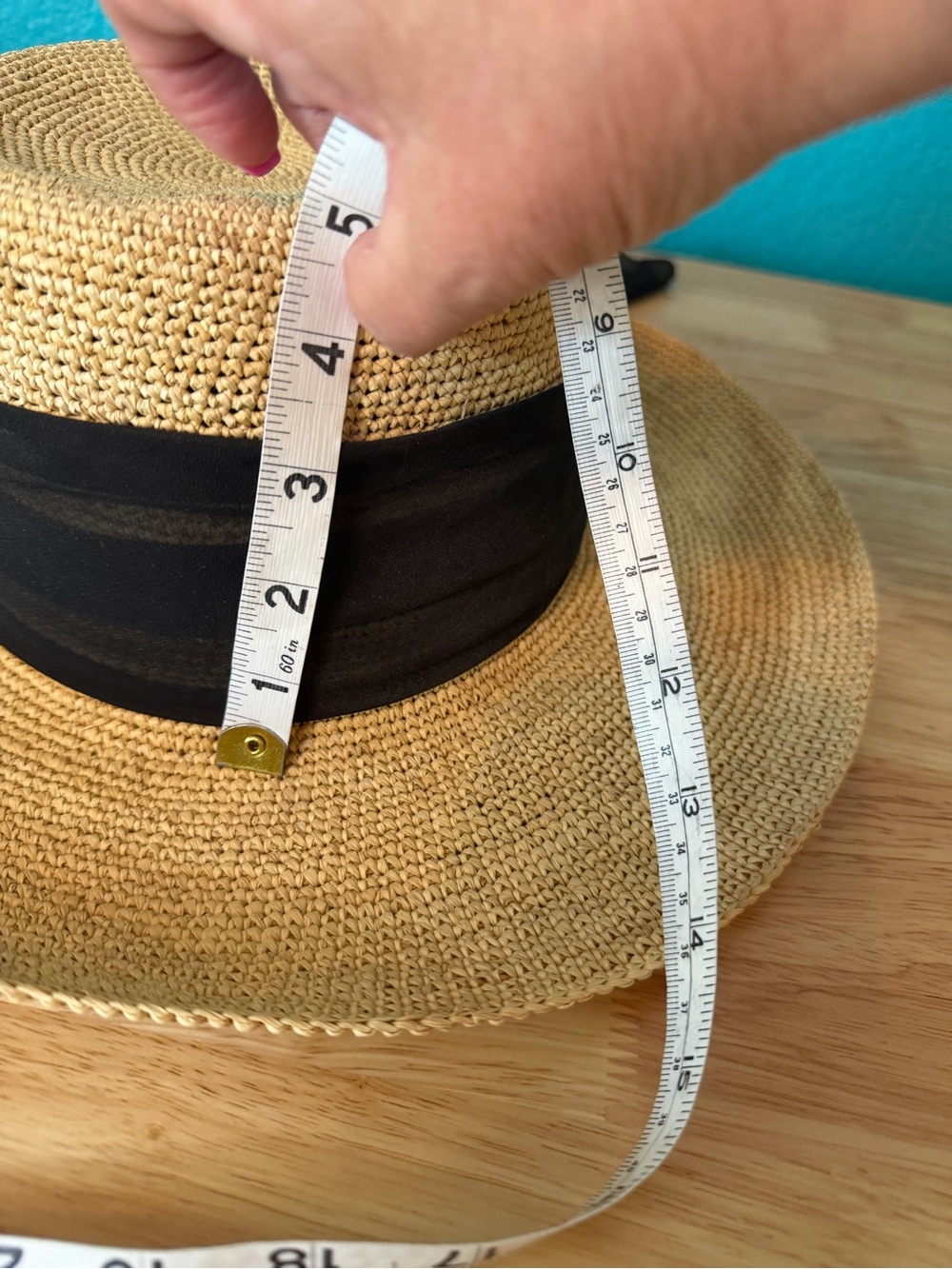 Scala Wide-Brim Straw Sun Hat with Black Scarf Accent - Picture 9 of 11